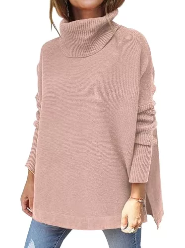 Hormtaer Pullover & Strickmode Hormtaer Pullover Damen Winter Rollkragenpullover Warm Oversized Strickpullover Rollkragen Stricken Pulli Grobstrickpullover Sport Sweatshirt Casual Lose Langarm Oberteile