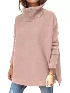 Hormtaer Pullover & Strickmode Hormtaer Pullover Damen Winter Rollkragenpullover Warm Oversized Strickpullover Rollkragen Stricken Pulli Grobstrickpullover Sport Sweatshirt Casual Lose Langarm Oberteile