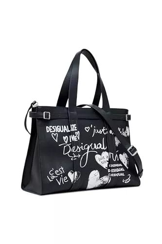 Desigual Taschen & Rucksäcke Desigual Shopper Umhängetasche Hobart Seshat Shopping Bag Black schwarz