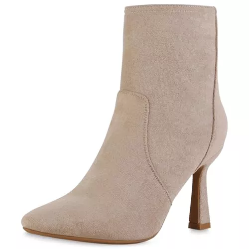 VAN HILL Stiefel VAN HILL Damen Klassische Stiefeletten Leicht Gefüttert mit Pfennigabsatz