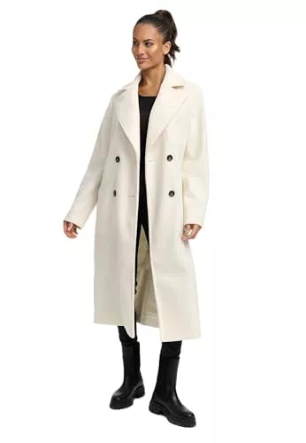 Navahoo Mäntel Navahoo Damen lange Übergangsjacke Mantel in Woll-Optik mit Reverskragen Sternlein 14 XS-3XL