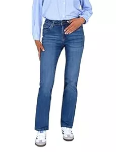 ESRA Jeans ESRA High Waist Jeans Damen Straight Jeanshose Damen Stretch-Jeans bis Übergröße Plus Size G300