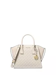 Michael Kors Taschen & Rucksäcke Michael Kors Avril Umhängetasche mit kleinem Logo und Leder, Hellcremefarben, Hellcremefarben, Small
