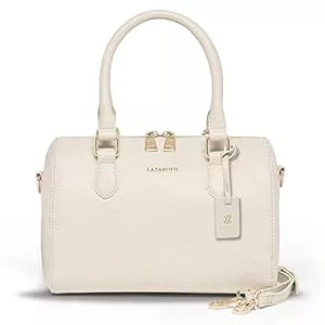 Lazarotti Taschen & Rucksäcke Lazarotti Bologna Damen Handtasche aus Echt-Leder | Henkeltasche mit abnehm- & längenverstellbaren Trageriemen | Bowling-Bag 26 cm