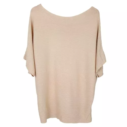 FULIER Pullover & Strickmode FULIER Boot-Ausschnitt Batwing Ärmel Dolman Lose gestrickte Pullover und Pullis Pullover Tops für Frauen