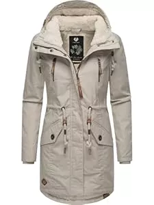Ragwear Mäntel Ragwear Damen Mantel Lange warme Winterjacke mit Teddyfell-Kapuze Elsie Intl XS-5XL