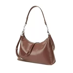 MoreFarther Taschen & Rucksäcke MoreFarther Wildleder und Echtes Leder Schultertasche Damen, Handtasche Damen Mittelgroß mit Abnehmbarer Schultergurt zum Crossbody Bag, Umhängetasche mit Reißverschluss