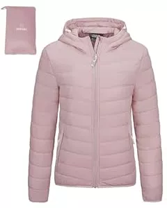 Outdoor Ventures Jacken Outdoor Ventures Damen Steppjacke Leichte Packbare Übergangsjacke Warme Winterjacke mit Kapuze für Frauen Gefüttert Pufferjacke mit Taschen für Freizeit Wandern Reisen