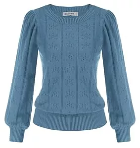 GRACE KARIN Pullover & Strickmode GRACE KARIN Leichter dünner Damen-Sommerpullover, niedlicher Puff, kurzärmelig, Tops, Pullover, Hemd, Strickbluse