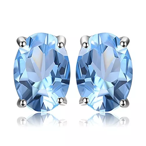 JewelryPalace Schmuck JewelryPalace Ovalschliff Echt Edelstein Ohrstecker Silber 925 Damen, Schmuck Set, Ohrringe Silber Geburtsstein Mädchen, Ohrstecker Silber Klein mit Stein Frauen Rosegold Gold