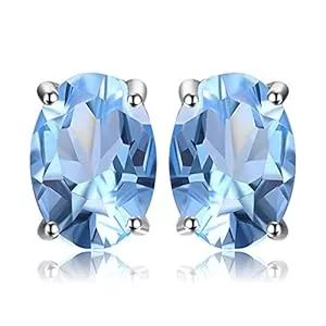 JewelryPalace Schmuck JewelryPalace Ovalschliff Echt Edelstein Ohrstecker Silber 925 Damen, Schmuck Set, Ohrringe Silber Geburtsstein Mädchen, Ohrstecker Silber Klein mit Stein Frauen Rosegold Gold