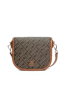 Tommy Hilfiger Taschen & Rucksäcke Tommy Hilfiger Damen Monogramm Leder mit Verstellbarem Crossbody-Gurt Umhängetasche