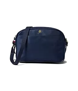 Tommy Hilfiger Taschen & Rucksäcke Tommy Hilfiger Damen - Crossbody - Umhängetasche - Schultertasche - Doppelter Reißverschluß - 25x15x8cm - TH Logo - Nylon - Blau 0843