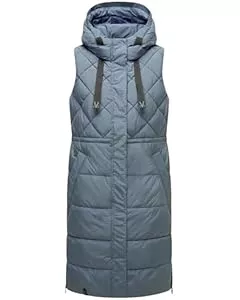 MARIKOO Westen MARIKOO Damen ärmellose Lange Outdoorweste warme Gesteppte Weste mit Kapuze Narikaa 16 XS-3XL