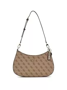 GUESS Taschen & Rucksäcke GUESS Noelle II Top Zipper Shoulder Bag Latte Logo/Brown