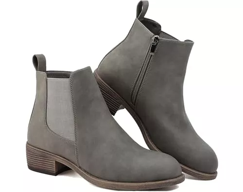 Maxome Stiefel Stiefeletten Damen Knöchelstiefel Mit Reißverschluss Wasserdichte Leder Stiefeletten Stylische Chelsea Boots Mit Niedrigem Absatz Spitze Zehen Freizeitschuhe Herbst Winter Damenstiefel Schwarz Braun