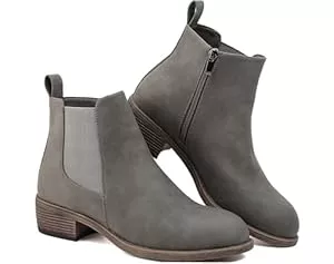 Maxome Stiefel Stiefeletten Damen Knöchelstiefel Mit Reißverschluss Wasserdichte Leder Stiefeletten Stylische Chelsea Boots Mit Niedrigem Absatz Spitze Zehen Freizeitschuhe Herbst Winter Damenstiefel Schwarz Braun
