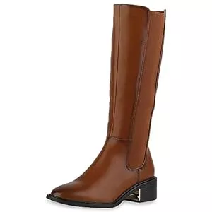 VAN HILL Stiefel VAN HILL Damen Klassische Stiefel Leicht Gefüttert mit Blockabsatz