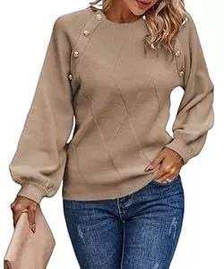 Toplop Pullover & Strickmode Toplop Damen Pullover Winter Rundhals: Herbst Outdoor Jumper Retro Sweatshirt Vintage Mode Langarmshirt Lässig Pulli Warm Damenpullover Kuschelpullover Wickelpullover