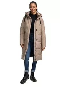 MARIKOO Mäntel MARIKOO Damen Winterjacke (S-3XL) - Steppjacke, lang geschnitten, seitliche Gehschlitze, Kapuze (abnehmbar), Warme Jacke Frauen - N001