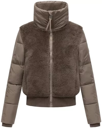 Navahoo Jacken Navahoo Damen Teddy-Fleecejacke warme Winterjacke mit hohem Kragen Teddyzone 14 XS-XXL