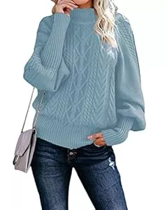 Tomwell Pullover & Strickmode Tomwell Pullover Damen Langarm Einfarbig Strickpullover Oversize Lässige Lose Sweater Warm Gestrickter Oberteil Winter Grobstrick Sweatshirt