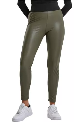 Urban Classics Hosen Urban Classics Damen Ladies Faux Leather High Waist Leggings