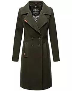 Navahoo Mäntel Navahoo Damen Wollmantel Langer Trenchcoat mit Reverskragen Wooly XS-3XL