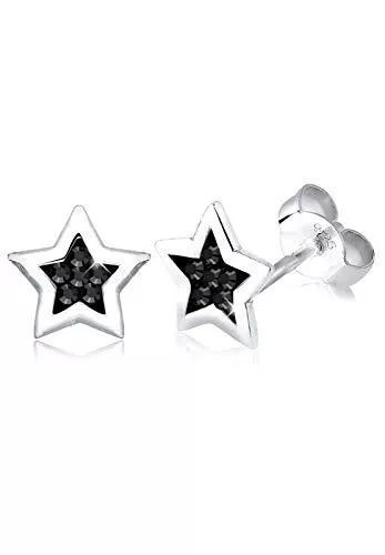 Elli Schmuck Elli Ohrringe Damen Stern Motiv Modern mit Kristallen aus 925 Sterling Silber