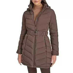 Calvin Klein Jacken Calvin Klein Damen Everyday Hooded Zip Front Puffer Long Sleeve Coat Jacke