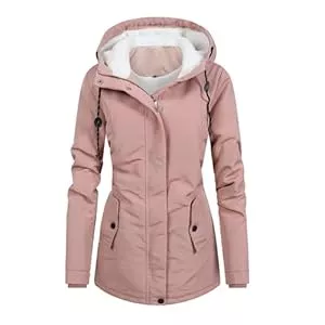 Generic Jacken Damen Winterjacke mit kuscheliger Kapuze Wintermantel, Damen Warm Winter Parka Mittellang Winterjacke Winterparka Dicke Coat Große Größen,Damen Winter Jacke Teddyfell Gefütterte Winterjacke