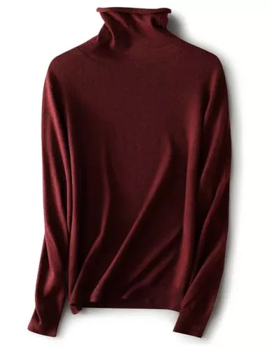 Ciovkis Pullover & Strickmode Ciovkis Damen Merinowolle Mischung Pullover Herbst Winter Rollkragen Langarm First-Line Tragefertig Nahtloser Strickpullover