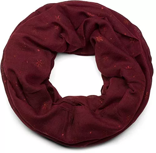 styleBREAKER Schals & Tücher styleBREAKER Damen Loop Schal mit Glitzer Schneeflocken Print, Weicher Schlauchschal Einfarbig, Tuch 01017064