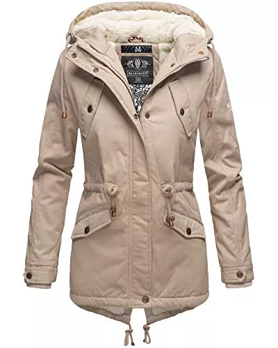 MARIKOO Jacken MARIKOO Damen Winter Jacke Stepp Parka Mantel Teddyfell warm gefüttert Manolya XS-XXL