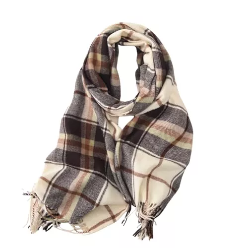 WHCREAT Schals & Tücher WHCREAT Schal Damen Winter Weicher Warmer Winterschal Karierte Damenschal Mit Fransen Lange Stola Schals