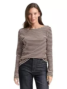 TOM TAILOR Langarmshirts TOM TAILOR Damen Langarmshirt mit Streifenmuster