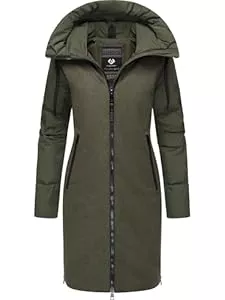 Ragwear Mäntel Ragwear Damen Wintermantel Steppmantel in Wolloptik mit Kapuze und hohem Kragen Jumana YOUMODO XS-3XL