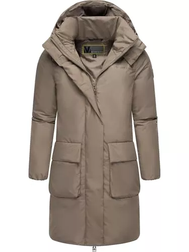 MARIKOO Mäntel MARIKOO Damen Mantel Lange warme Winterjacke mit Kapuze Nanami 16 S-3XL