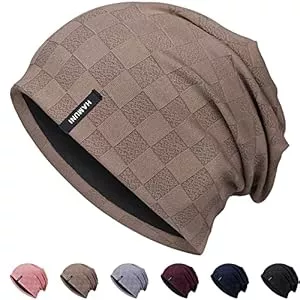 HAMUNI Hüte & Mützen HAMUNI Slouch Beanie Mütze für Herren Damen, Dünne und Leichte Jacquard Jersey Beanies Chemo Kopfbedeckung Mützen Laufmütze Mütze Slouchy Baggy Beanie Unisex Flexible Klassische Winter Sommer Hüte