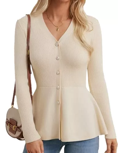 GRACE KARIN Pullover & Strickmode GRACE KARIN Strickjacke Damen A-Linien Langarm Pullover Cardigan Herbst Freizeit Bolero Jacke Damen Elegant