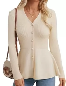 GRACE KARIN Pullover & Strickmode GRACE KARIN Strickjacke Damen A-Linien Langarm Pullover Cardigan Herbst Freizeit Bolero Jacke Damen Elegant