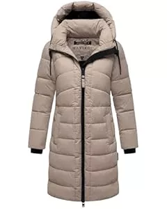 MARIKOO  MARIKOO Damen Winter Jacke Steppmantel Parka Mantel Anorak Winterjacke warm gefüttert abnehmbarer Kapuze Kaltnäschen S - 3XL