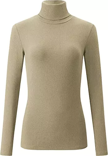 Mikos Pullover & Strickmode Mikos Damen Rollkragenpullover Pullover Rollkragen Baumwolle Leichter Rolli Herbst Winter Slim, Klassischer Rollkragen Langarm (705)