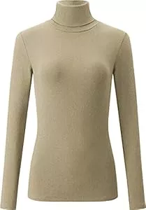 Mikos  Mikos Damen Rollkragenpullover Pullover Rollkragen Baumwolle Leichter Rolli Herbst Winter Slim, Klassischer Rollkragen Langarm (705)