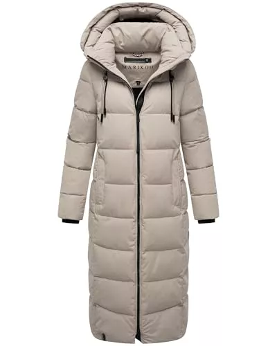 MARIKOO Mäntel MARIKOO Damen Wintermantel warmer Steppmantel lang mit abnehmbarer Kapuze Nadeshikoo XVI XS-5XL