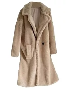 Generic Mäntel Kunstpelz Jacke Frauen Winter Dicke Fleece Teddy Mantel Weibliche Übergroße Casual Lose Langarm Lange Oberbekleidung