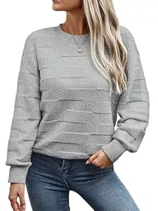 Toplop Pullover & Strickmode Toplop Pullover Damen Rundhals Strickpullover Langarm Casual Strickpulli Warm Pulli Oberteile Sweater