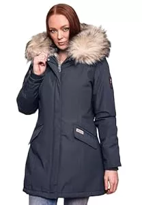 Navahoo  Navahoo Damen Winter Jacke Parka Mantel Winterjacke warm Kunstfell Premium B669