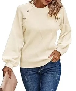 Toplop  Toplop Damen Pullover Winter Rundhals: Herbst Outdoor Jumper Retro Sweatshirt Vintage Mode Langarmshirt Lässig Pulli Warm Damenpullover Kuschelpullover Wickelpullover