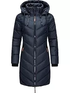 MARIKOO Mäntel MARIKOO Damen Wintermantel Warmer Steppmantel lang mit Verstellbarer Kapuze Armasa XS-XXL